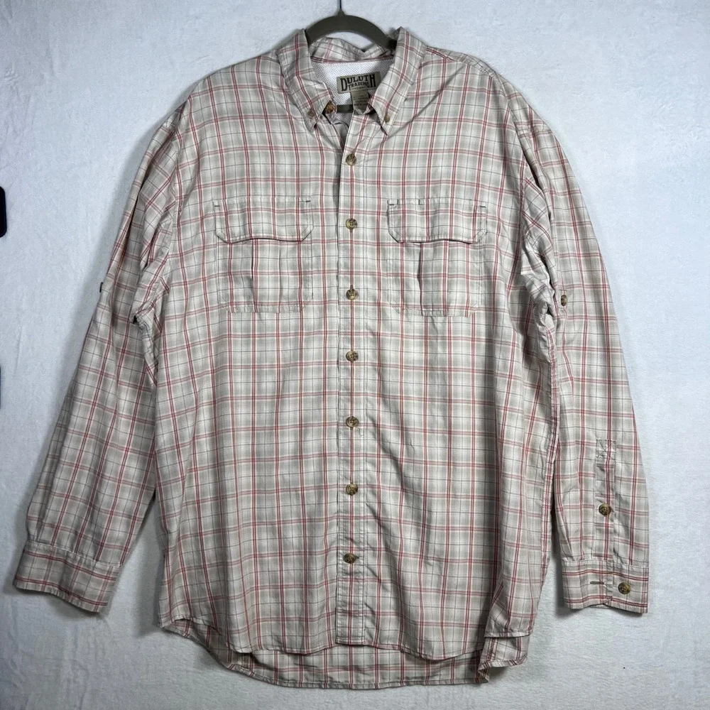 BUNDLE Duluth Trading Co Mens XL Tall Plaid‎ Fishing Hiking Shirts Vented Mesh